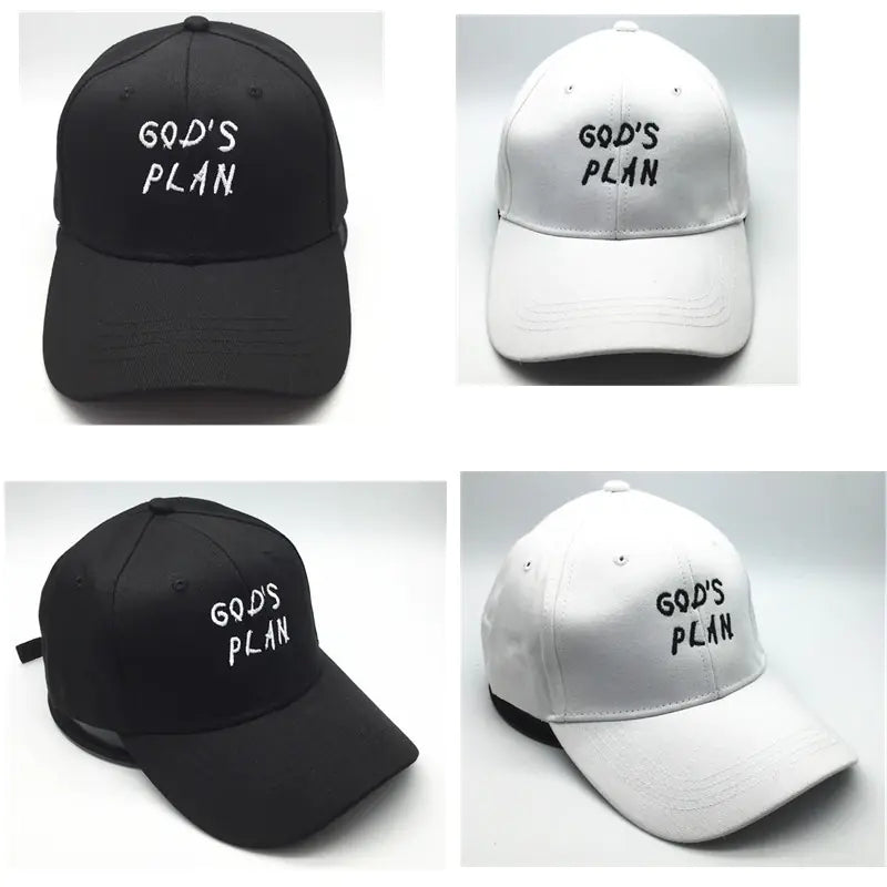 GOD'S PLAN Cotton Baseball Cap with Embroidery