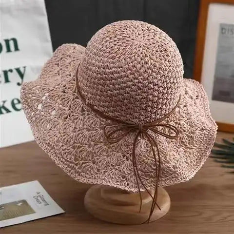 Handmade Crochet Straw Hat for Fashionable Look