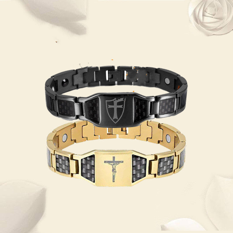 Men's High-End Carbon Fiber Titanium Steel Bracelet