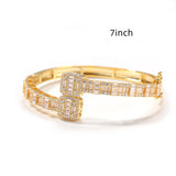 Gold Plated Men's Bracelet with HT Cubic Zirconia