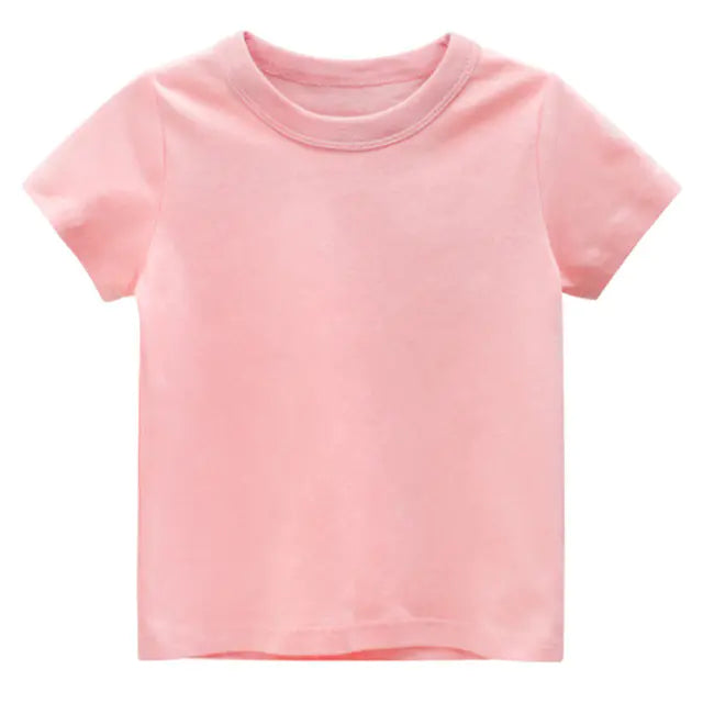 Solid Color Cotton T-Shirts for Kids and Toddlers