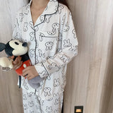 Cotton Rabbit Print Long Sleeve Homewear Pajama Set