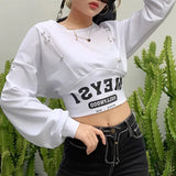 2020 Autumn Winter Women's Letter Print Crop Top