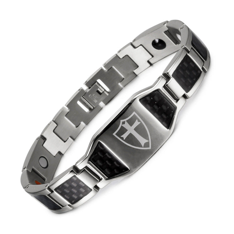 Men's High-End Carbon Fiber Titanium Steel Bracelet