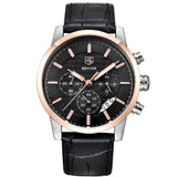 Men's Genuine Leather Multifunction Watch by BENYAR