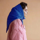 Quilted Triangle Puffer Headscarf Shawl Hood