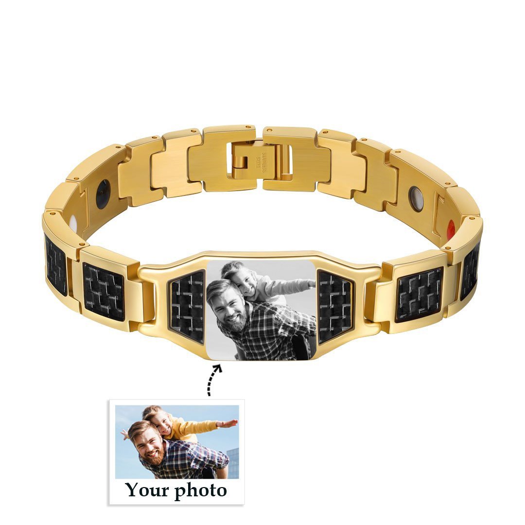 Men's Bracelet in Carbon Fiber and Titanium Steel