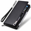 Men's Leather Wallet with Multiple Card Slots and Zipper
