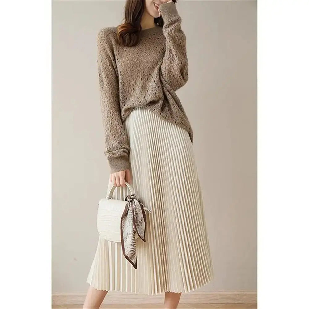 Luxury Elastic Pleated Skirt for Women - Elegant Style