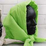 Quilted Triangle Puffer Headscarf Shawl Hood