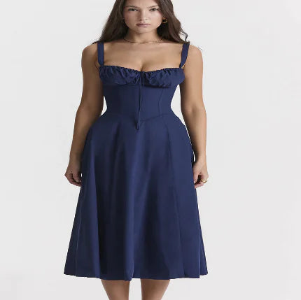 Parisian Dress - Waist Shaping Floral Maxi Dress (One Piece)