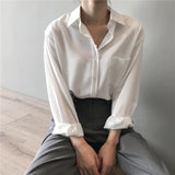 Vintage Autumn Korean Loose Casual Long Sleeve Shirt