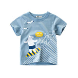 Cotton Cartoon Bear Short-Sleeve T-Shirt for Boys