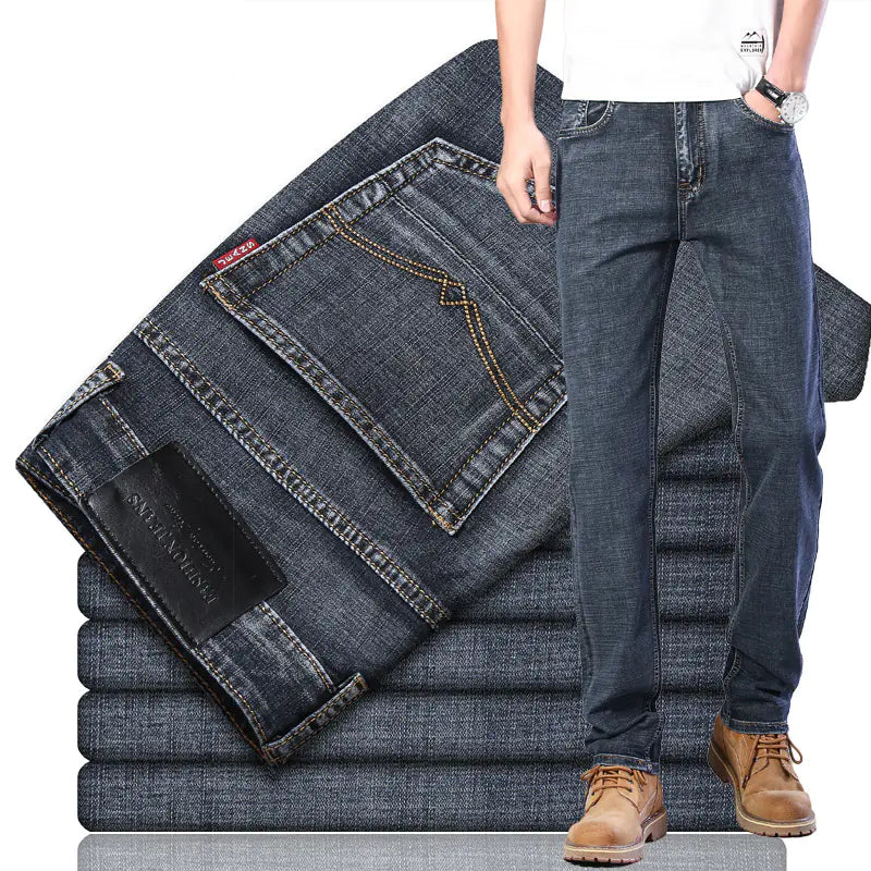 Men's Slim Straight Long Jeans Pants