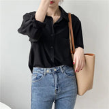Vintage Autumn Korean Loose Casual Long Sleeve Shirt