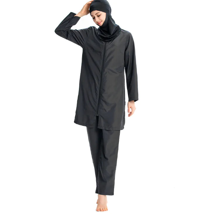 2019 Women's Lightweight Modest Swimwear Set with Hoodie