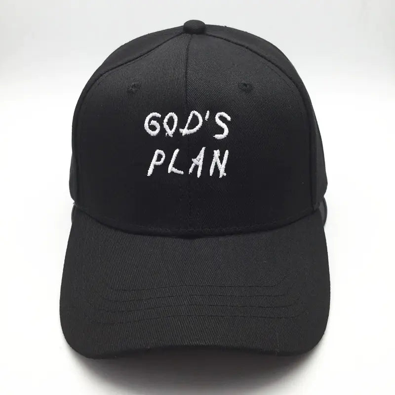 GOD'S PLAN Cotton Baseball Cap with Embroidery