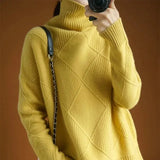 Wool High-Neck Thick Knitted Sweater for Women