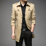 Men's Mid-Length Casual Windbreaker Jacket (Spring/Autumn)