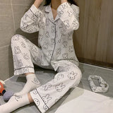 Cotton Rabbit Print Long Sleeve Homewear Pajama Set