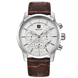 Men's Genuine Leather Multifunction Watch by BENYAR