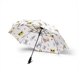 Foldable Cat Pattern Umbrella — Semi-Automatic Compact Rain Umbrella with Cute Cat Faces