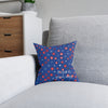 Patriotic Confetti Square Pillow — Red, White & Blue Star Pattern Decorative Throw Pillow
