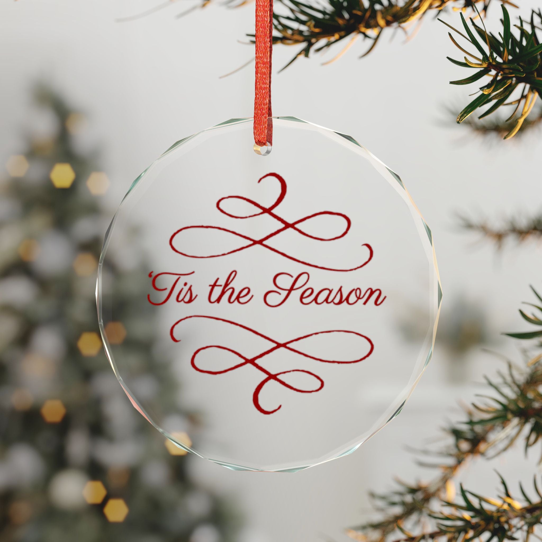 'Tis the Season Glass Ornament — Elegant Holiday Tree Decoration