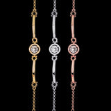 S925 Silver Plated Rose Gold Bracelet with Zirconia