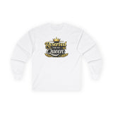 Long Sleeve Tee — 'Mental Queen' Gold Script Chest Graphic