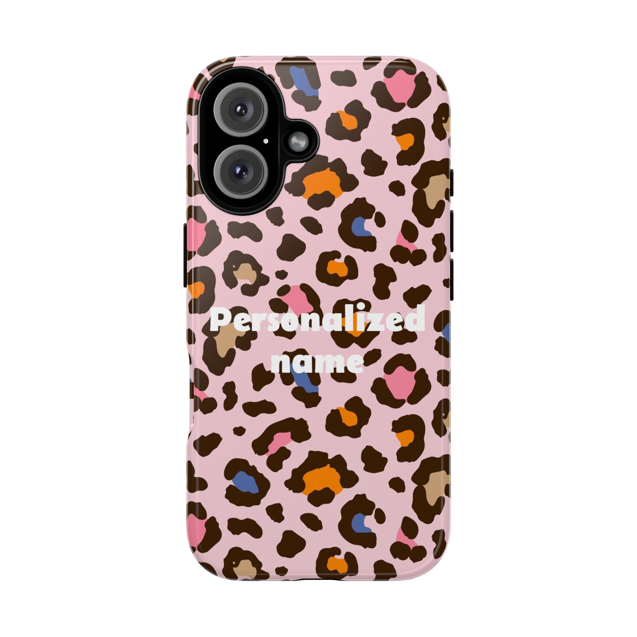 Personalized Pink Leopard Tough Case — Custom Name Phone Case