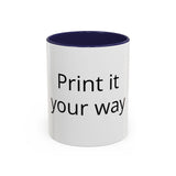 Accent Coffee Mug — Customizable "Print It Your Way" Black-Accent Ceramic Mug (11/15oz)