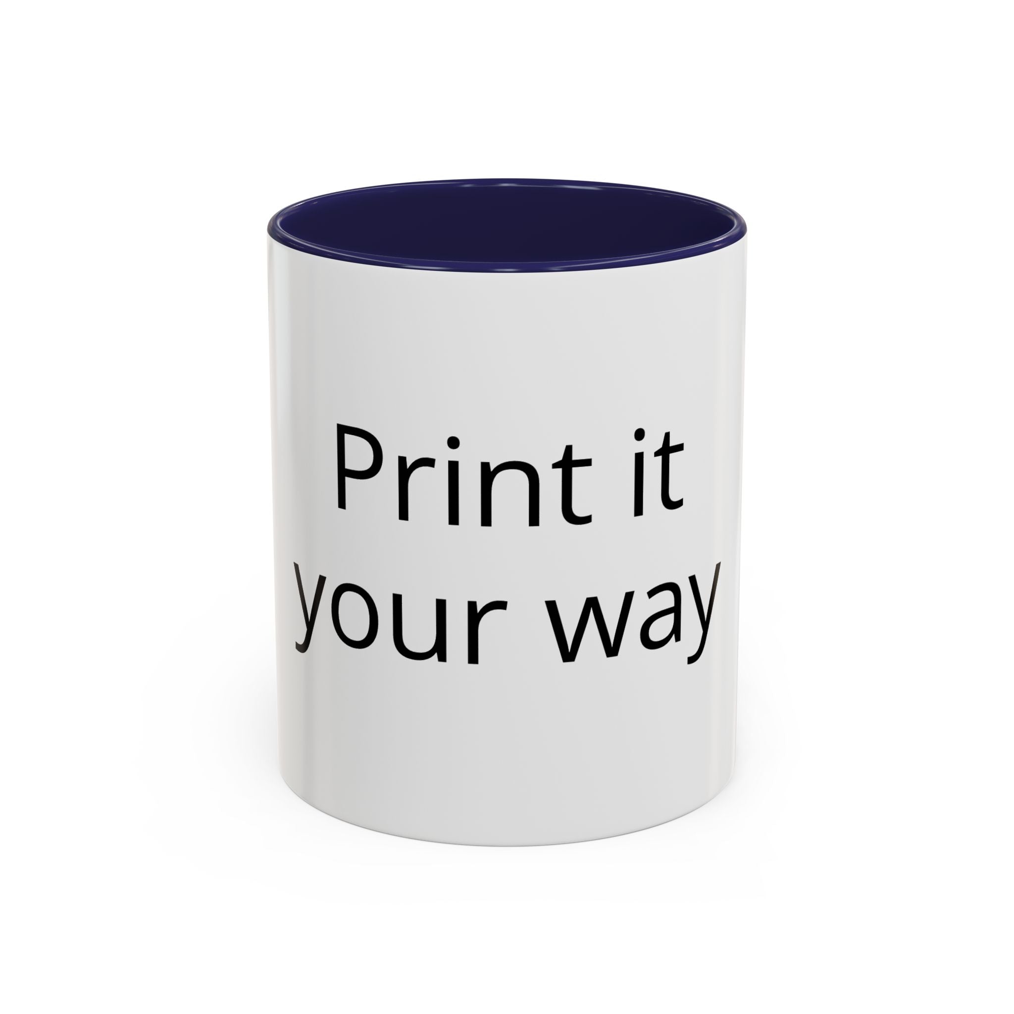 Accent Coffee Mug — Customizable "Print It Your Way" Black-Accent Ceramic Mug (11/15oz)