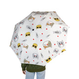Foldable Cat Pattern Umbrella — Semi-Automatic Compact Rain Umbrella with Cute Cat Faces