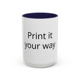 Accent Coffee Mug — Customizable "Print It Your Way" Black-Accent Ceramic Mug (11/15oz)