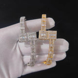 Gold Plated Men's Bracelet with HT Cubic Zirconia