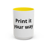 Accent Coffee Mug — Customizable "Print It Your Way" Black-Accent Ceramic Mug (11/15oz)