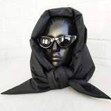 Quilted Triangle Puffer Headscarf Shawl Hood