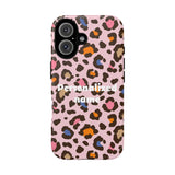 Personalized Pink Leopard Tough Case — Custom Name Phone Case