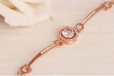 S925 Silver Plated Rose Gold Bracelet with Zirconia