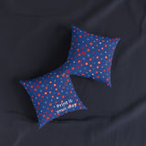 Patriotic Confetti Square Pillow — Red, White & Blue Star Pattern Decorative Throw Pillow