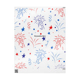 Firework Confetti Wrapping Paper — Customizable "Personalize Here" Gift Wrap (Patriotic Red & Blue)