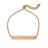 Engravable Bar Bracelet — Adjustable Gold/Rose Gold Personalized ID Bracelet