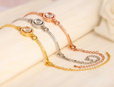 S925 Silver Plated Rose Gold Bracelet with Zirconia