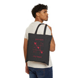 Canvas Tote Bag — "You Won My Heart" Valentine Tic-Tac-Toe Gift Tote