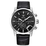 Men's Genuine Leather Multifunction Watch by BENYAR
