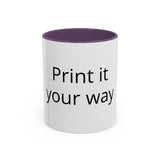 Accent Coffee Mug — Customizable "Print It Your Way" Black-Accent Ceramic Mug (11/15oz)