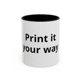 Accent Coffee Mug — Customizable "Print It Your Way" Black-Accent Ceramic Mug (11/15oz)