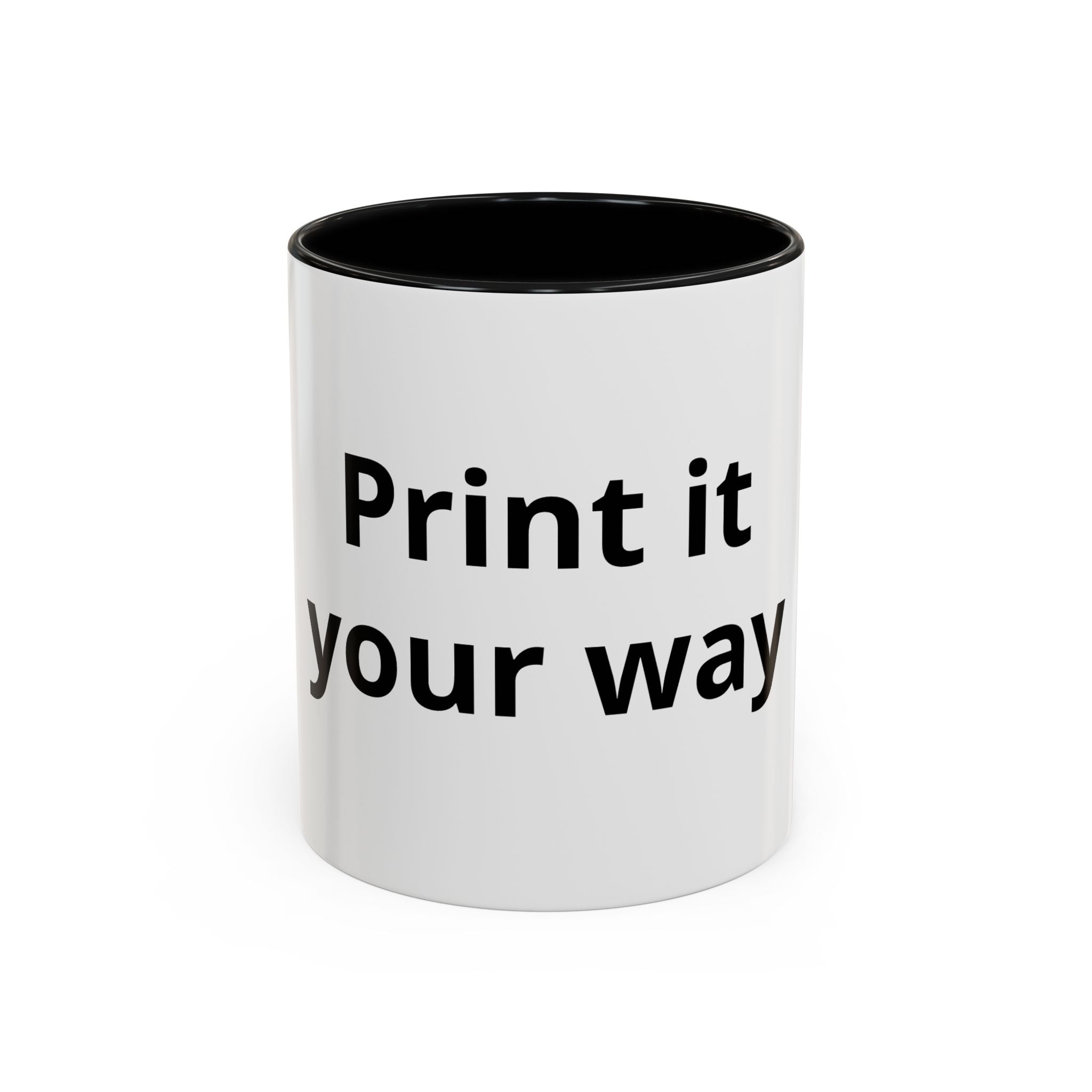 Accent Coffee Mug — Customizable "Print It Your Way" Black-Accent Ceramic Mug (11/15oz)
