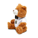 Rescued Queen Teddy Bear — Plush Bear with Bow Tie & Printed T‑Shirt